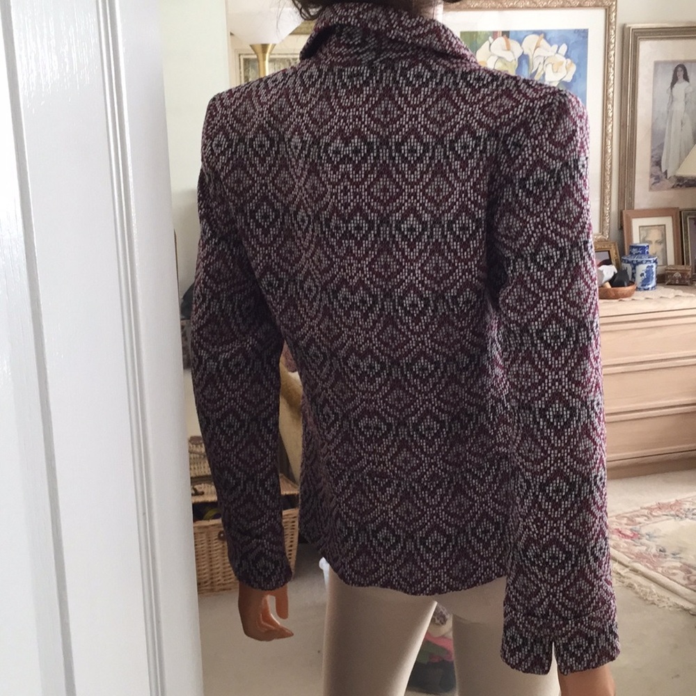 Pendleton Gray Burgundy Diamond Pattern Woven Bla… - image 6